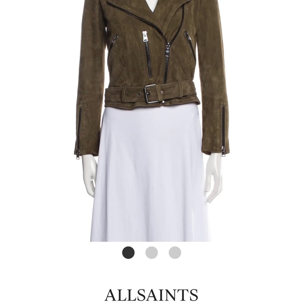 Allsaints Suede Biker Jacket Size Us2/Xs - image 5
